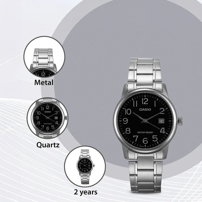 Enticer Men Quartz Black Dial Analog Stainless Steel Watch A1668