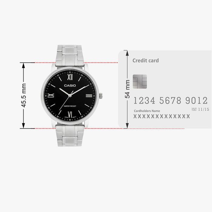Enticer Men Quartz Black Dial Analog Stainless Steel Watch A2152
