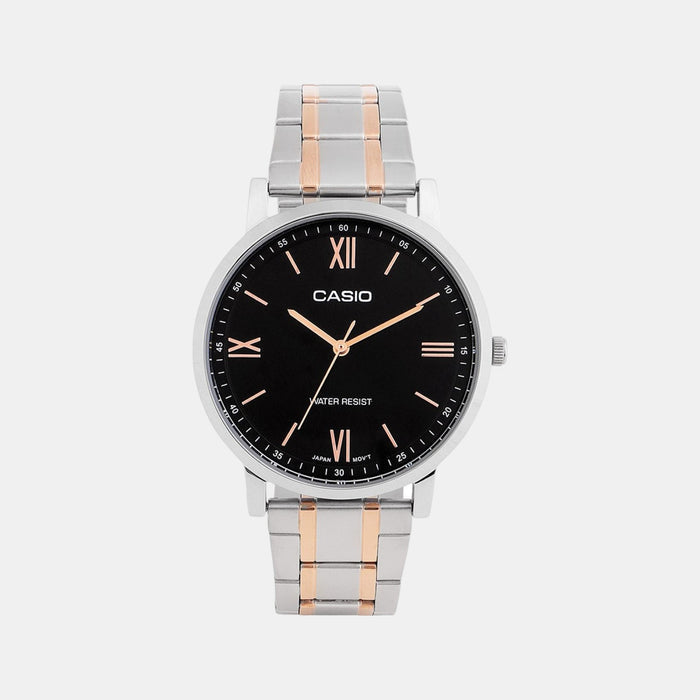 Enticer Men Quartz Black Dial Analog Stainless Steel Watch A2156