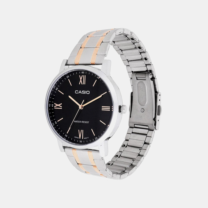 Enticer Men Quartz Black Dial Analog Stainless Steel Watch A2156