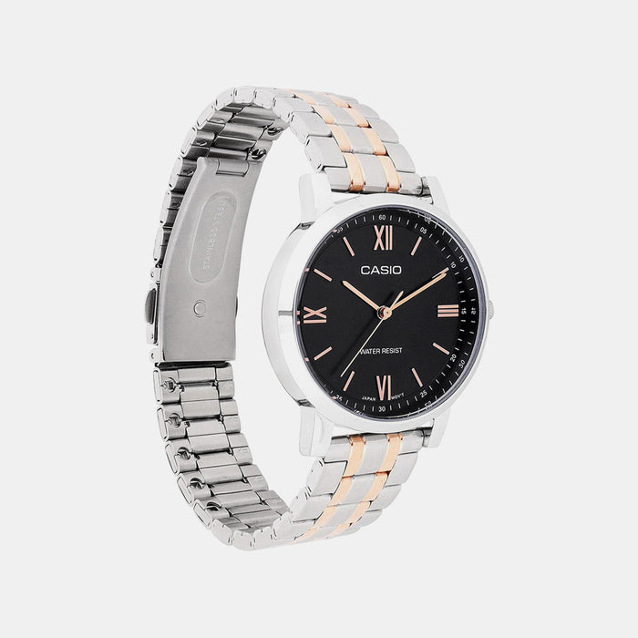 Enticer Men Quartz Black Dial Analog Stainless Steel Watch A2156