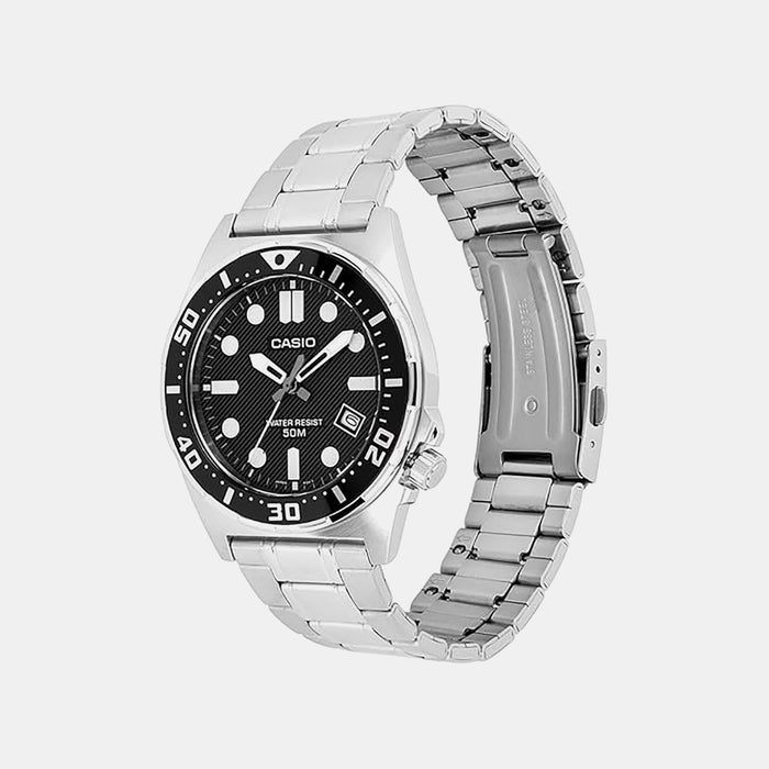 Enticer Men Quartz Black Dial Analog Stainless Steel Watch A2376