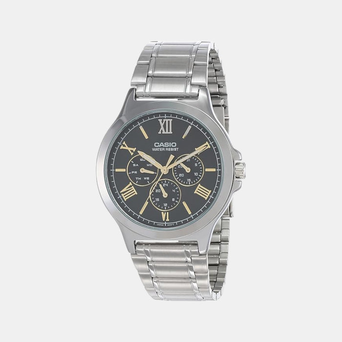 Enticer Men Quartz Black Dial Multi-Function Stainless Steel Watch A1683