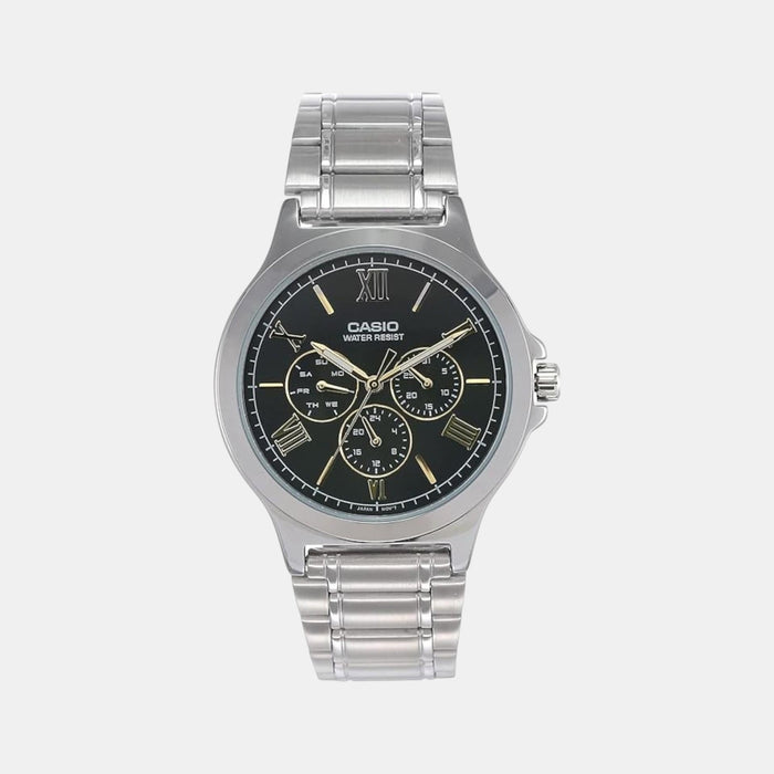 Enticer Men Quartz Black Dial Multi-Function Stainless Steel Watch A1683