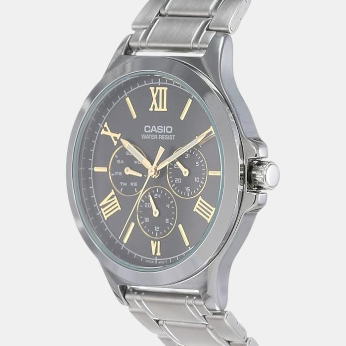 Enticer Men Quartz Black Dial Multi-Function Stainless Steel Watch A1683