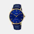 Enticer Men Quartz Blue Dial Analog Leather Watch A1820