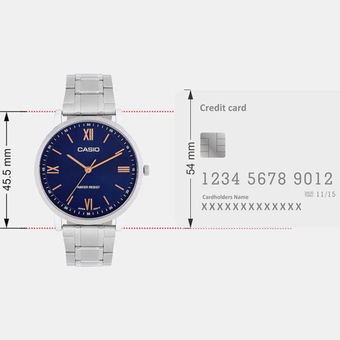 Enticer Men Quartz Blue Dial Analog Stainless Steel Watch A2154