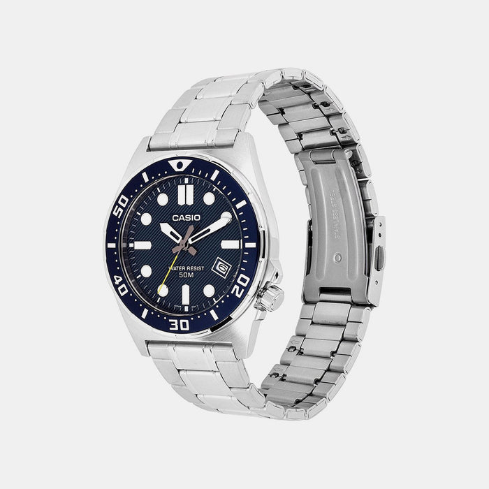 Enticer Men Quartz Blue Dial Analog Stainless Steel Watch A2377