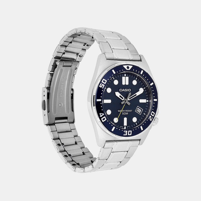 Enticer Men Quartz Blue Dial Analog Stainless Steel Watch A2377