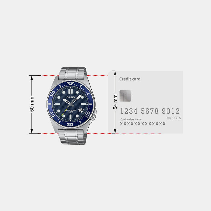 Enticer Men Quartz Blue Dial Analog Stainless Steel Watch A2377