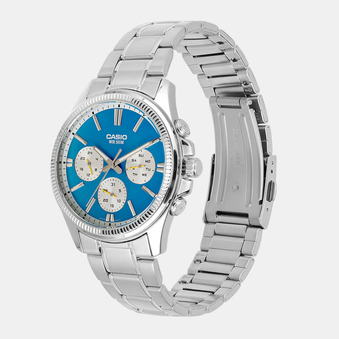 Enticer Men Quartz Blue Dial Chronograph Stainless Steel Watch A2229