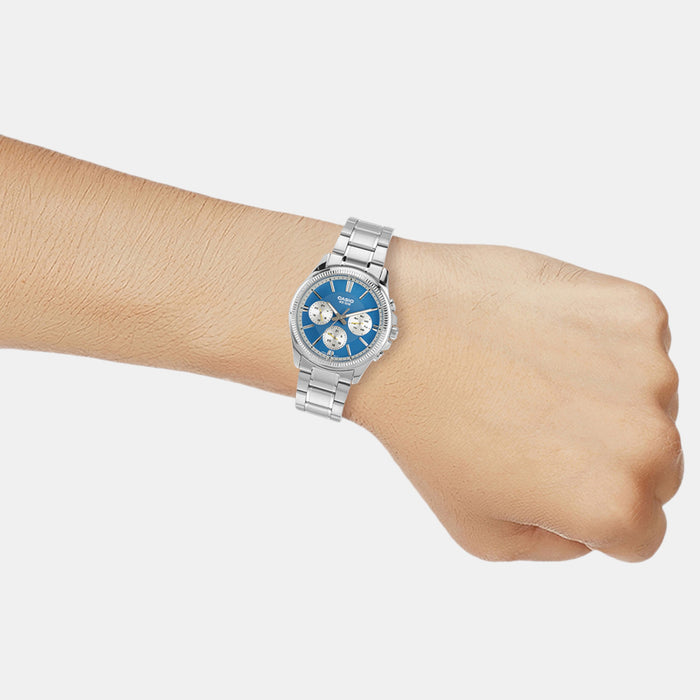 Enticer Men Quartz Blue Dial Chronograph Stainless Steel Watch A2229