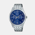 Enticer Men Quartz Blue Dial Multi-Function Stainless Steel Watch A2331