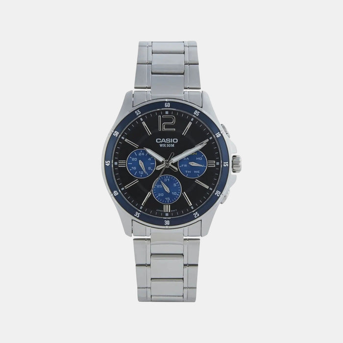 Enticer Men Quartz Blue Dial Multi-Function Stainless Steel Watch A950