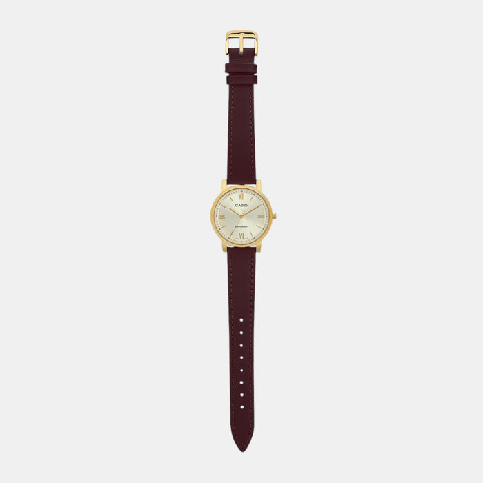 Enticer Men Quartz Gold Dial Analog Leather Watch A2158