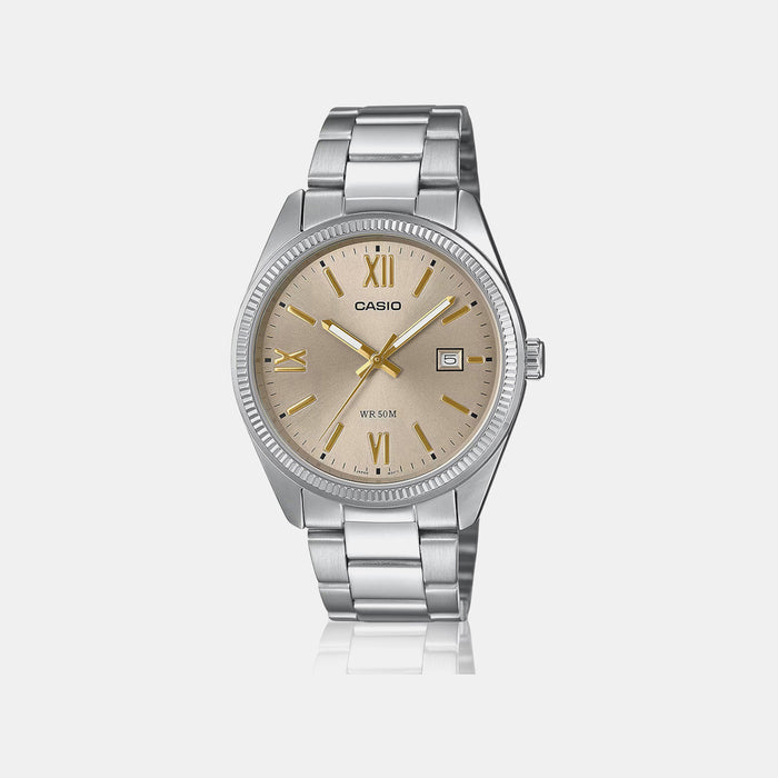 Enticer Men Quartz Gold Dial Analog Stainless Steel Watch A2343