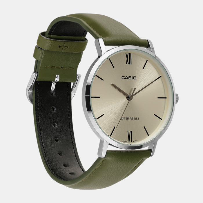 Enticer Men Quartz Green Dial Analog Leather Watch A2320