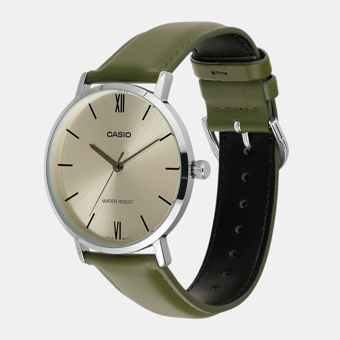 Enticer Men Quartz Green Dial Analog Leather Watch A2320