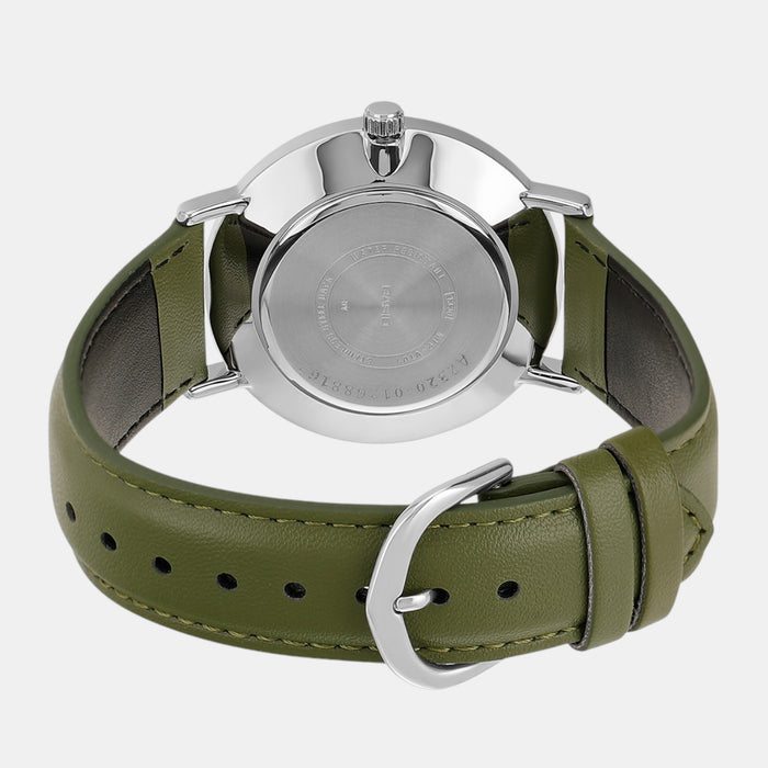 Enticer Men Quartz Green Dial Analog Leather Watch A2320