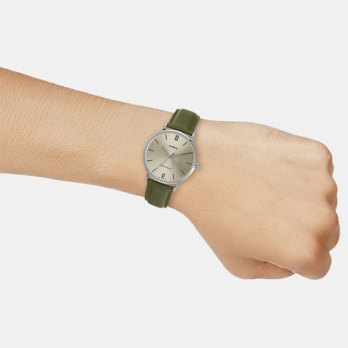 Enticer Men Quartz Green Dial Analog Leather Watch A2320