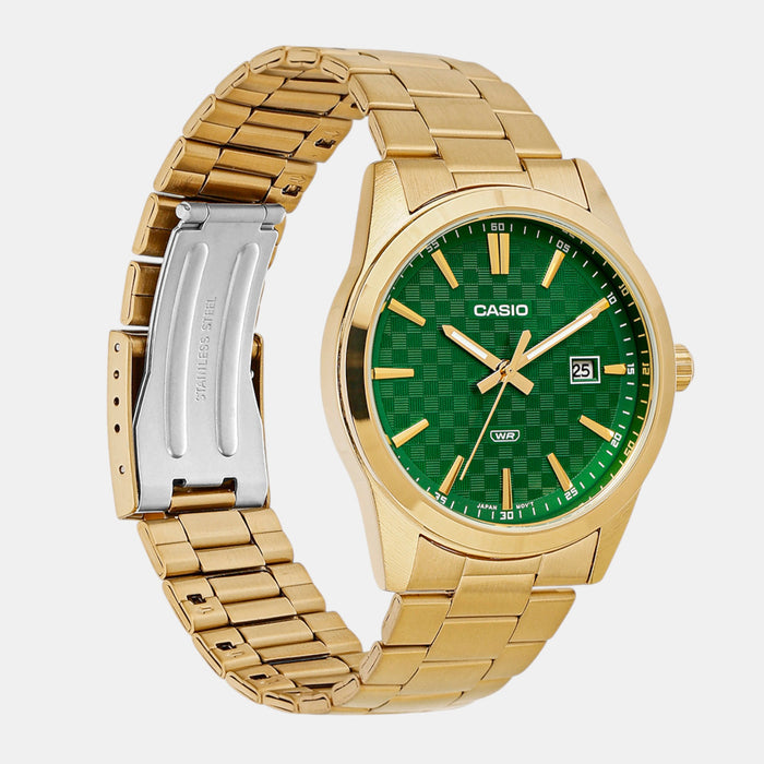 Enticer Men Quartz Green Dial Analog Stainless Steel Watch A2246