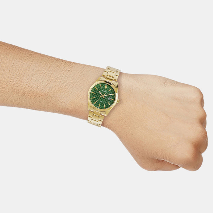 Enticer Men Quartz Green Dial Analog Stainless Steel Watch A2246
