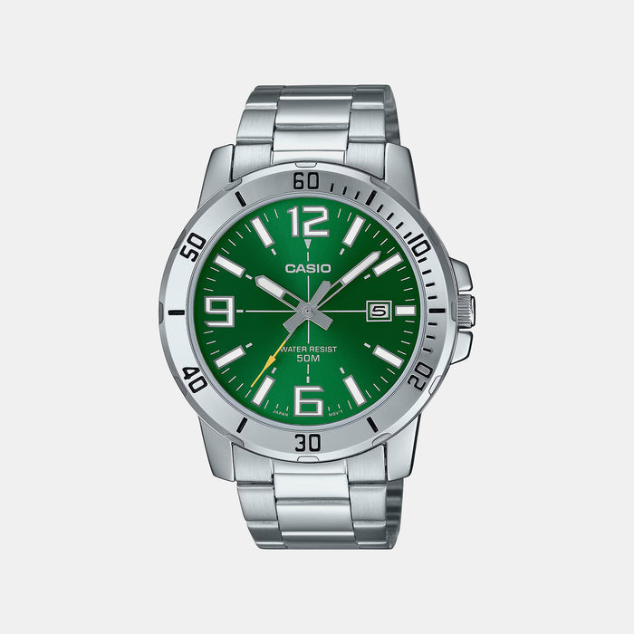 Enticer Men Quartz Green Dial Analog Stainless Steel Watch A2335