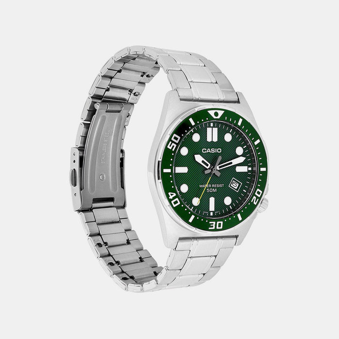 Enticer Men Quartz Green Dial Analog Stainless Steel Watch A2378