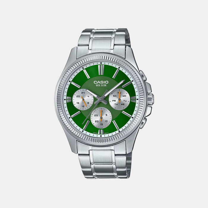 Enticer Men Quartz Green Dial Chronograph Stainless Steel Watch A2230