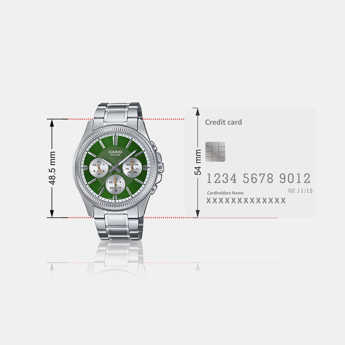 Enticer Men Quartz Green Dial Chronograph Stainless Steel Watch A2230
