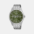 Enticer Men Quartz Green Dial Multi-Function Stainless Steel Watch A2332