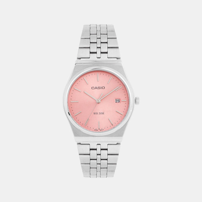 Enticer Men Quartz Pink Dial Analog Stainless Steel Watch A2200
