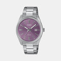Enticer Men Quartz Purple Dial Analog Stainless Steel Watch A2368