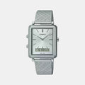 Enticer Men Quartz White Dial Analog-Digital Mesh Watch A2089