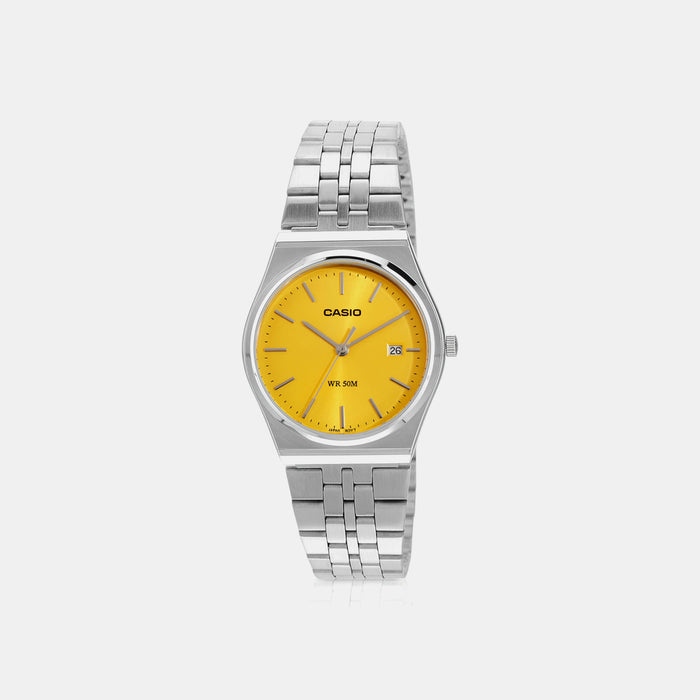 Enticer Men Quartz Yellow Dial Analog Stainless Steel Watch A2238