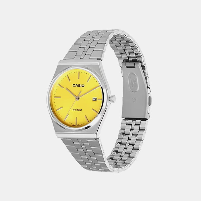 Enticer Men Quartz Yellow Dial Analog Stainless Steel Watch A2238