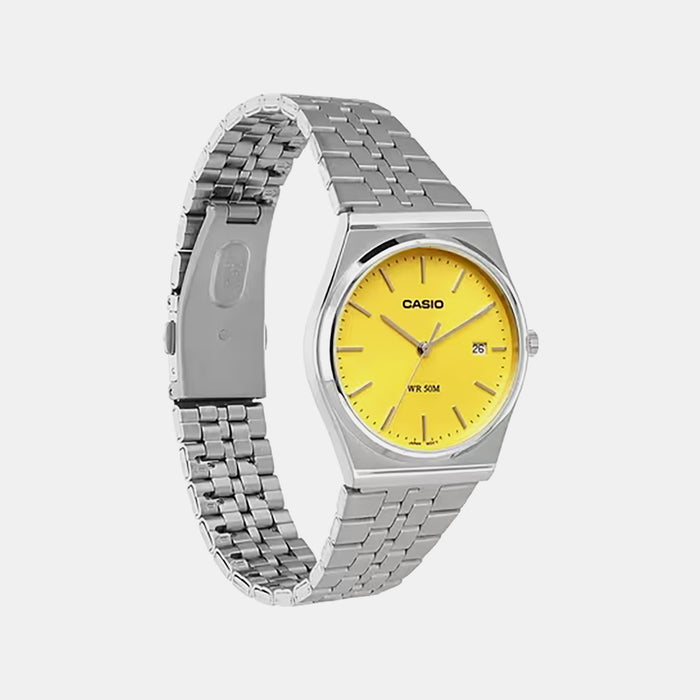 Enticer Men Quartz Yellow Dial Analog Stainless Steel Watch A2238