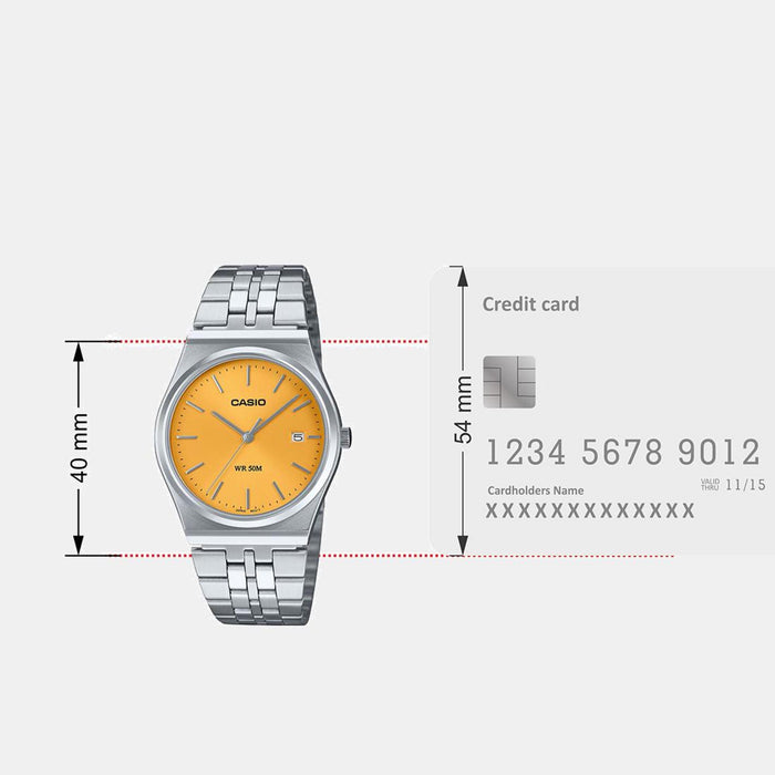 Enticer Men Quartz Yellow Dial Analog Stainless Steel Watch A2238