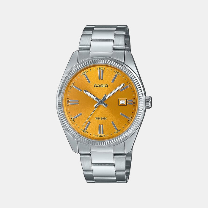 Enticer Men Quartz Yellow Dial Analog Stainless Steel Watch A2369