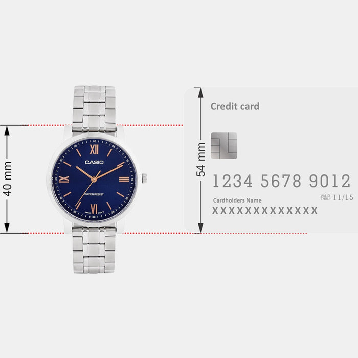 Enticer Women Quartz Blue Dial Analog Stainless Steel Watch A2155