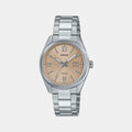 Enticer Women Quartz Cream Dial Analog Stainless Steel Watch A2361