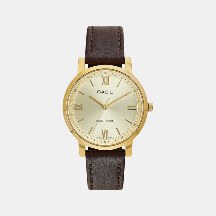 Enticer Women Quartz Gold Dial Analog Leather Watch A2159