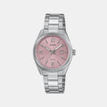 Enticer Women Quartz Pink Dial Analog Stainless Steel Watch A2360
