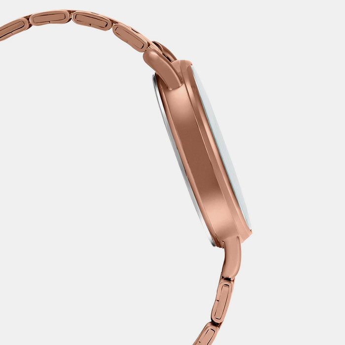 Enticer Women Quartz Rose Gold Dial Analog Stainless Steel Watch A1795