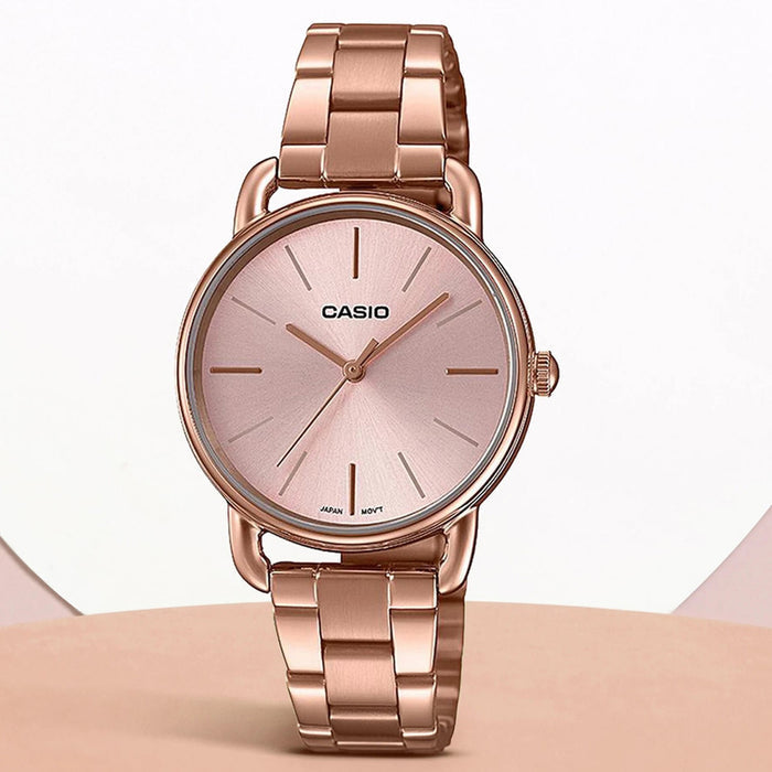Enticer Women Quartz Rose Gold Dial Analog Stainless Steel Watch A1795
