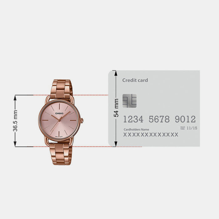 Enticer Women Quartz Rose Gold Dial Analog Stainless Steel Watch A1795