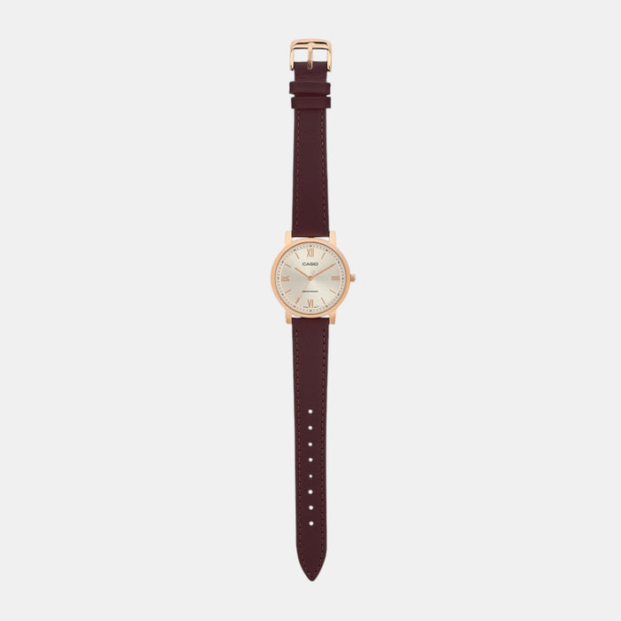 Enticer Women Quartz Silver Dial Analog Leather Watch A2163