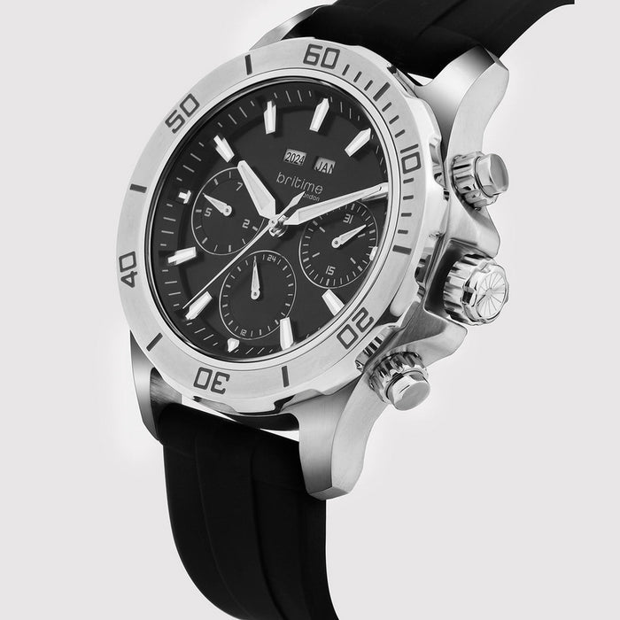 Equinox Men Automatic Black Dial Chronograph Leather Watch 562-P10406
