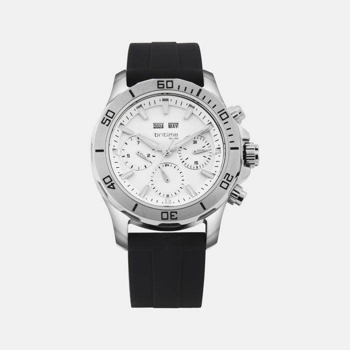 Equinox Men Automatic White Dial Multi-Function Leather Watch 562-P10306
