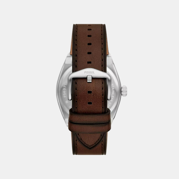 Everett Men Quartz Cream Dial Analog Leather Watch FS6071